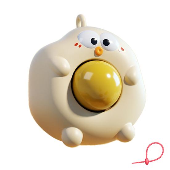 Popping Yolk Boiled Egg Toy with Lanyard Stress Relief Pop-Out Yolk Cartoon Egg Squeeze Toy Portable Decompression Fidget Sensory Toy