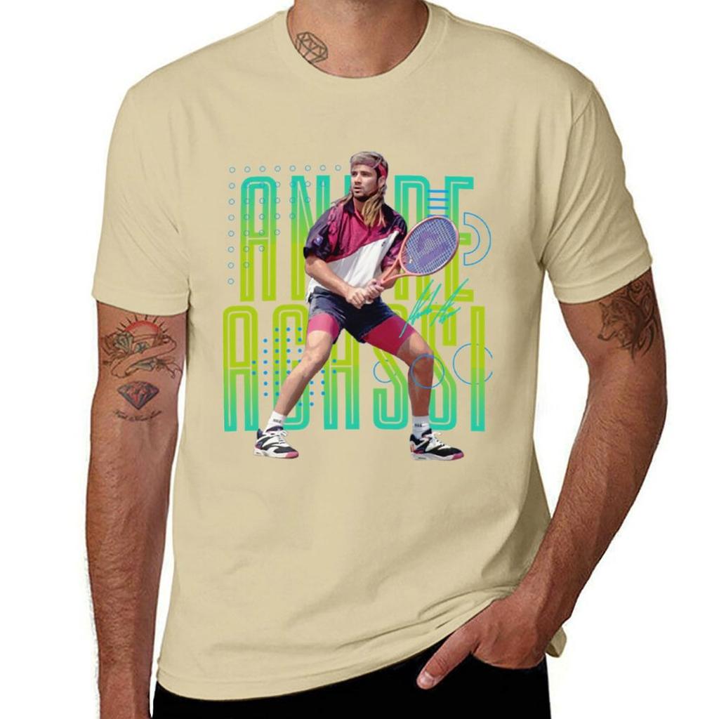 Andre Agassi 90's T-Shirt customs design your own anime clothes summer top T-shirt men