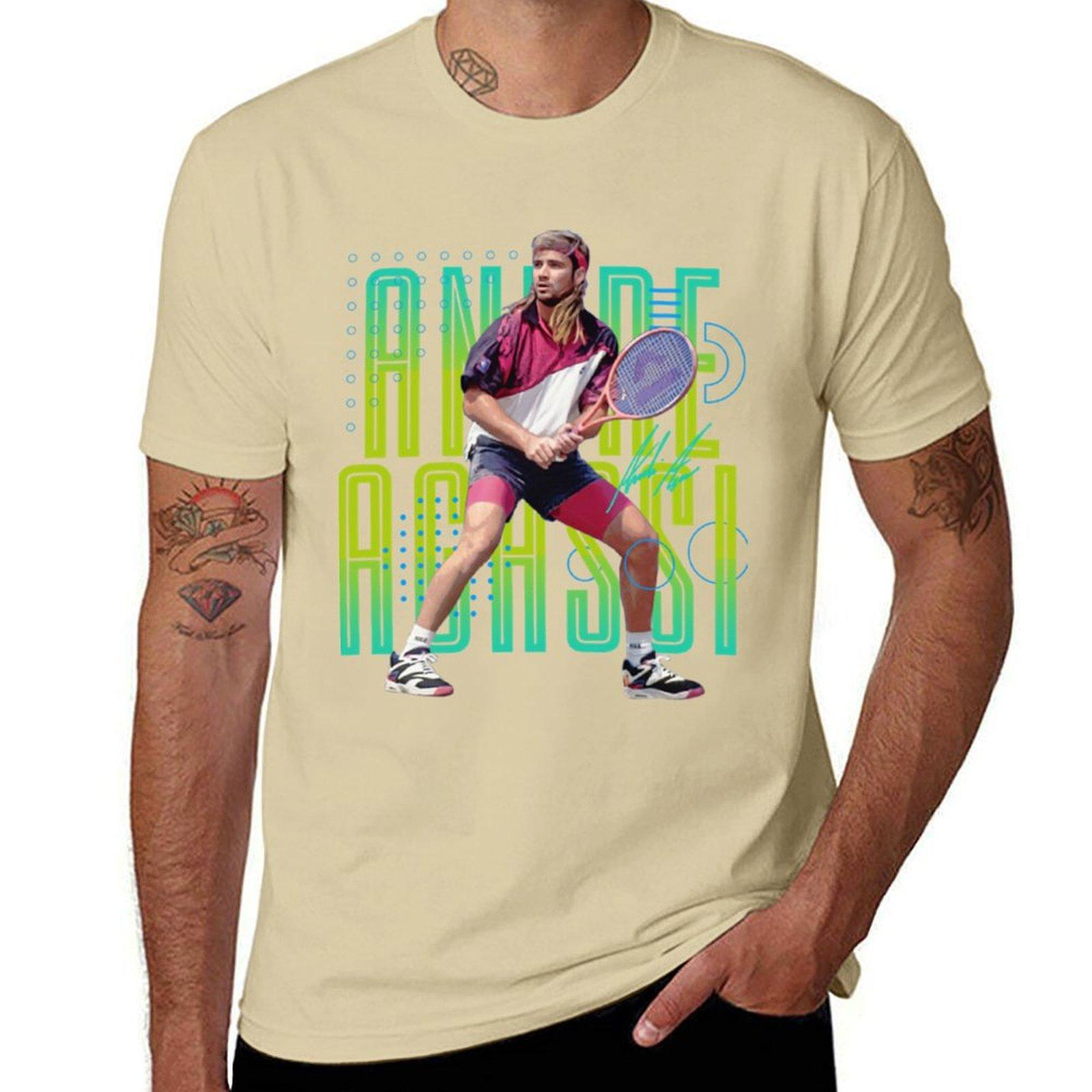 XIXI Fashion Andre Agassi 90's T-shirt custom design je eigen anime kleding zomertop T-shirt heren L