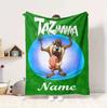 Custom Name Tazmanian Devil Flannel Blanket Throw Blanket Soft Warm Sofa Bed home Decor Unique Gift