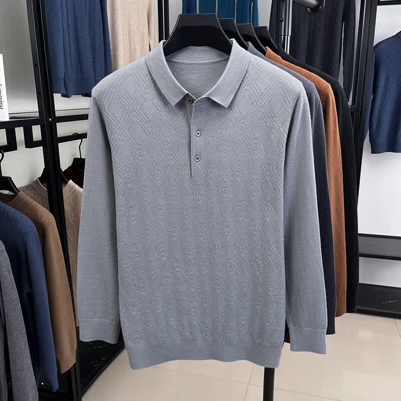 IMAGINEX Men s Jacquard Polo Knit Shirt 110