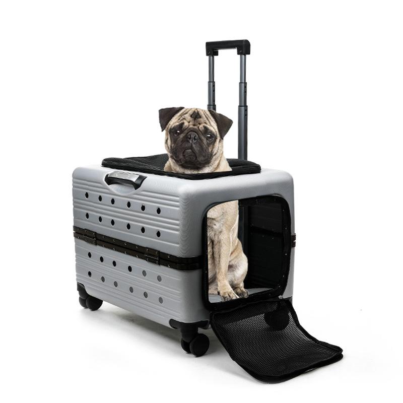 Large Pet Trolley Case Panoramic View Portable Cat Carrier Comfort Breathable Space Capsule Transparent Pet Transport Solution