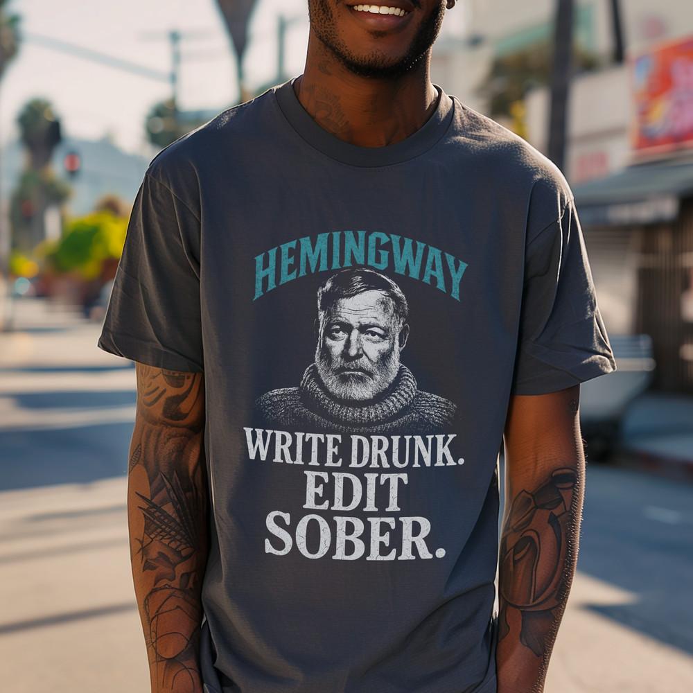 Unisex #039;Write Drunk Edit Sober#039; TShirt Funny Literary Quote Tee Dark Unisex T-Shirt