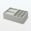 MUJI Stackable Velvet Case for Acrylic Wide X 12cm Deep X Product 44596524 Cases, Gray, 15.5cm 2.5cm High, Number