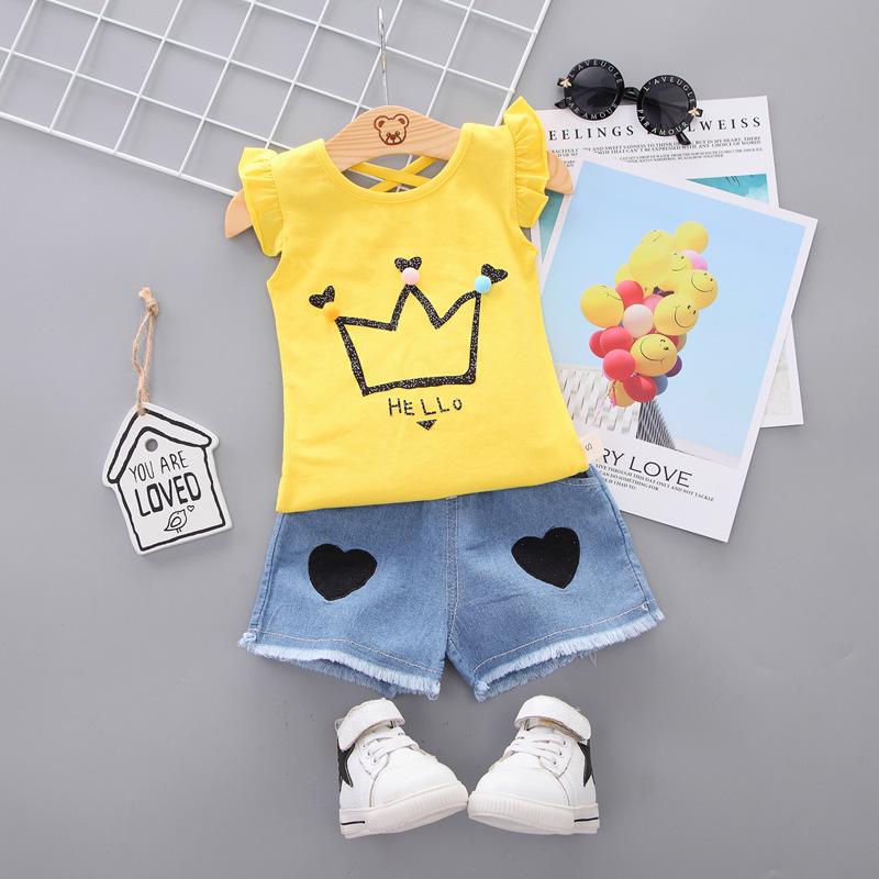 Korean-Style Summer Floral Vest & Shorts Set for Girls (0-4 Years)