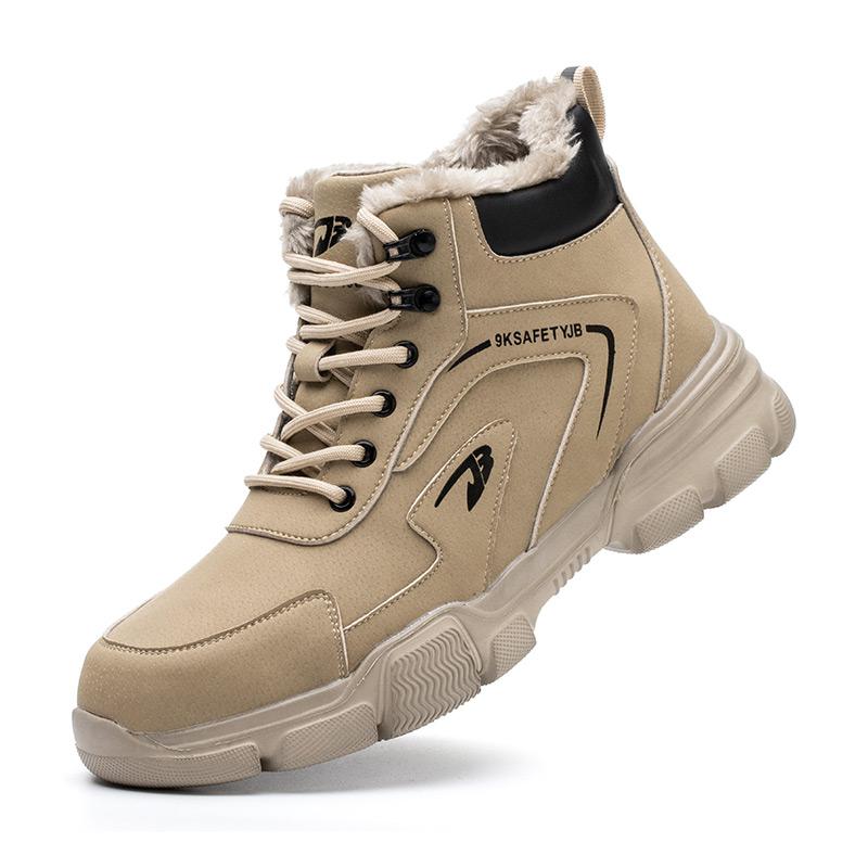 Winter Velvet Men's Safety Shoes Construction Site Safety Boots Men Steel Toe Cap Boots High Top Work Boots Male Safety Footwear