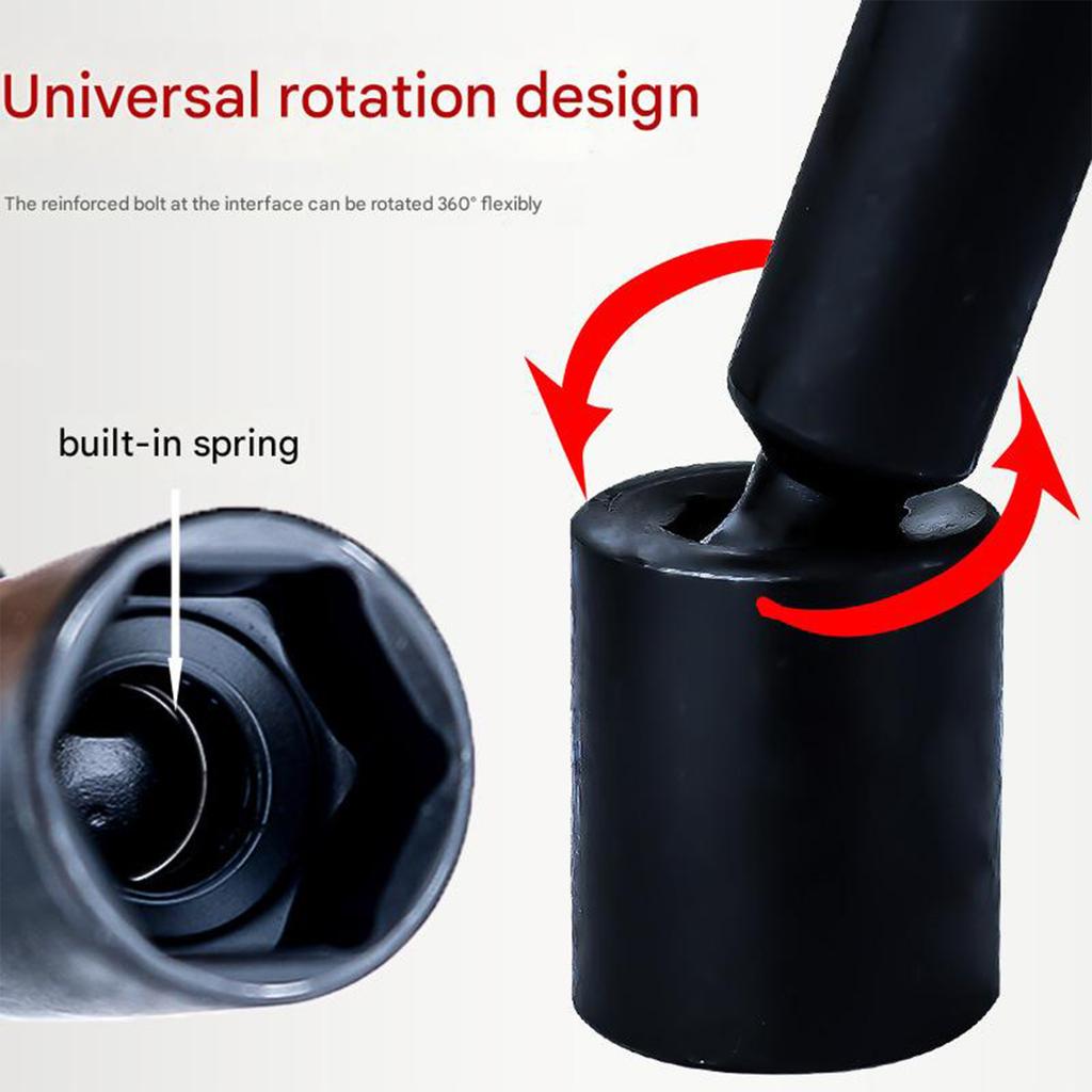 8PCS Multiple Angle Rotating Sockets Wrenches Extensions Practical Alloy Steel Suitable with Electric Impact Driver and Sockets