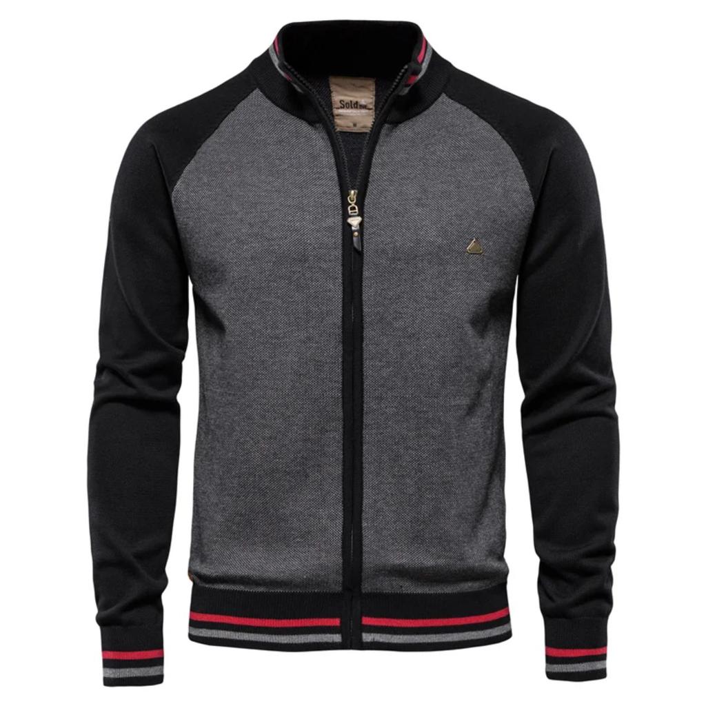 TrendHub Spliced Cardigan Men Streetwear Casual High Quality Cotton Sweater Men Winter Fashion Cardigans for Men