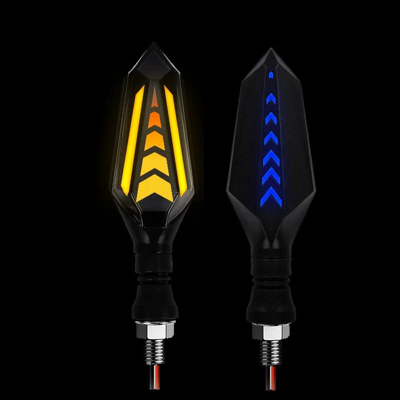 2Pcs Motorcycle Turn Signal Light Universal 12V Blinker Indicator Waterproof Moto Warning Rear Tail Lights Running Lamp Lighting