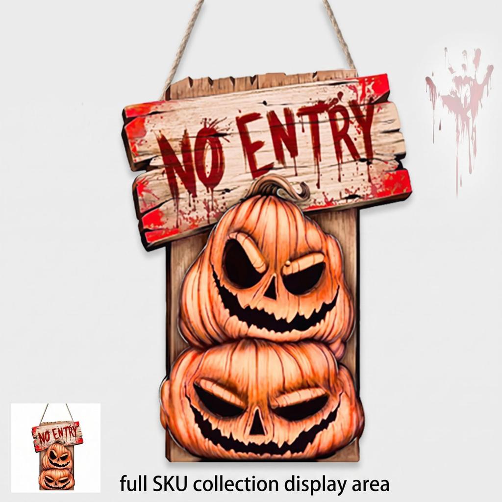 Halloween Sign Wooden Hanging Plaque for Party Decor House Garden Outdoor Decoration
