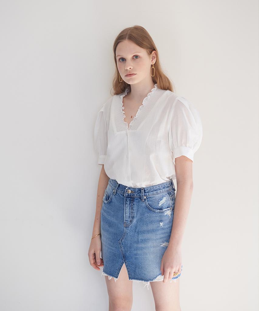 DIEPHOD #3335 Light Blue Denim Skirt