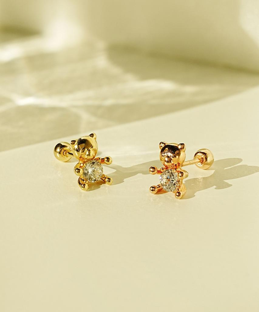 Minimalpiercing 14K Moissanite Diamond Cute Bare Piercing Earrings