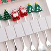 6 Count Christmas Flatware Set Spoons and Forks for Celebrations Beverages Desserts