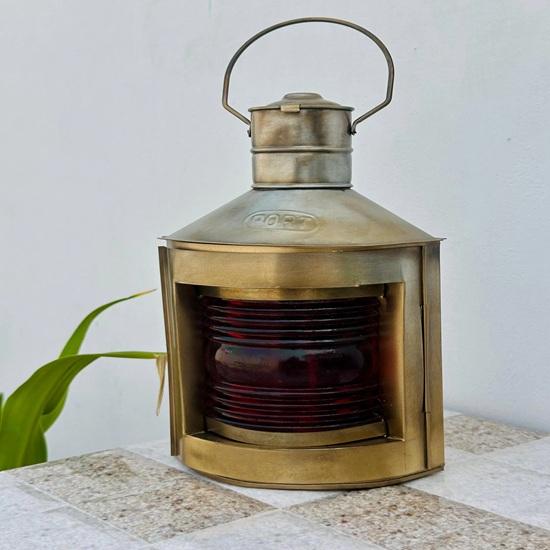 Set of 2 Nautical Brass Oil Lantern, Maritime Brass Port Light, Collectible Ship Lantern, Marine Oil Lamp, Customize Lantern 27.94 cm