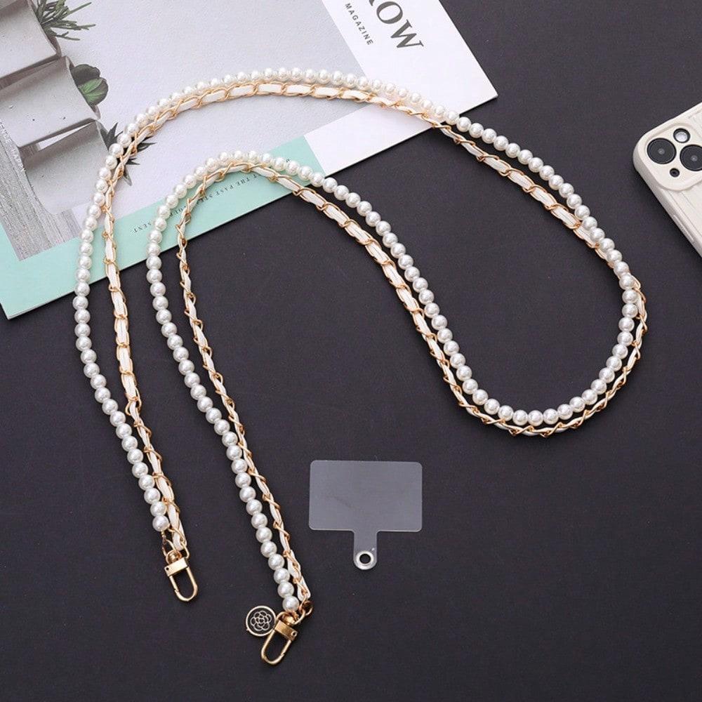 Pearl Mobile Phone Neck Lanyard Mobile Phone Chain Diagonal Span Chain Mobile Phone Case Accessories Female