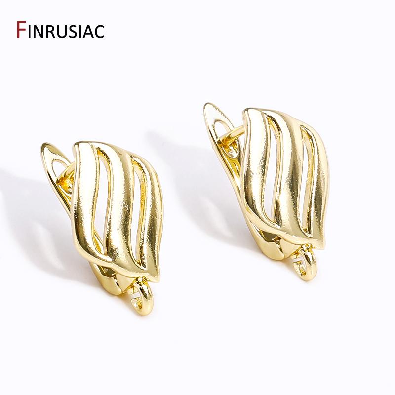 18K Gold Plated Brass Fastener Earrings Hooks Clasps,Earring fixtures,Shvenzy Earwire For DIY Handmade Earrings Making Findings