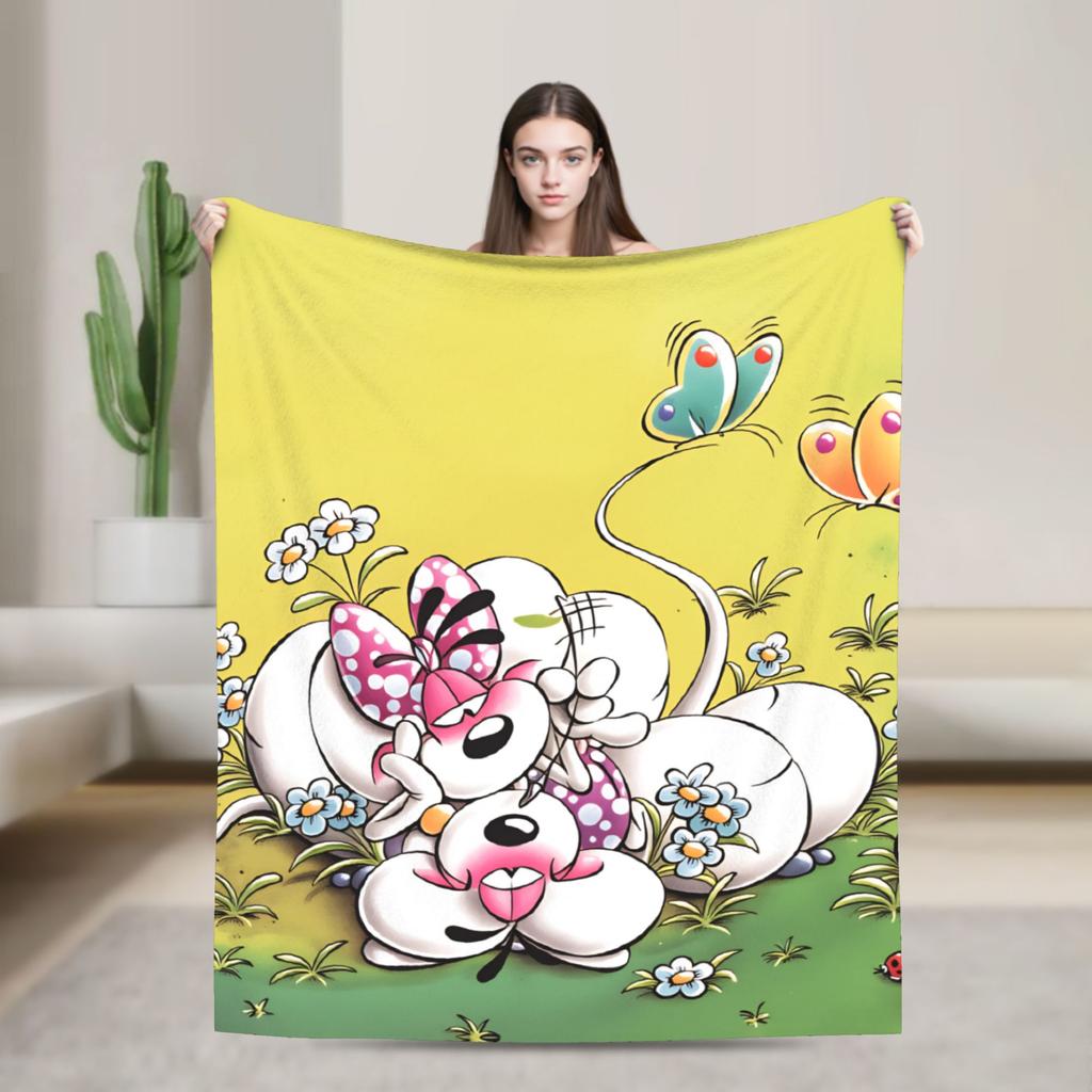 Christmas Diddl Super Soft Blankets  Travel Plush Throw Blanket Funny Living Room Flannel Bedspread Sofa Bed Cover