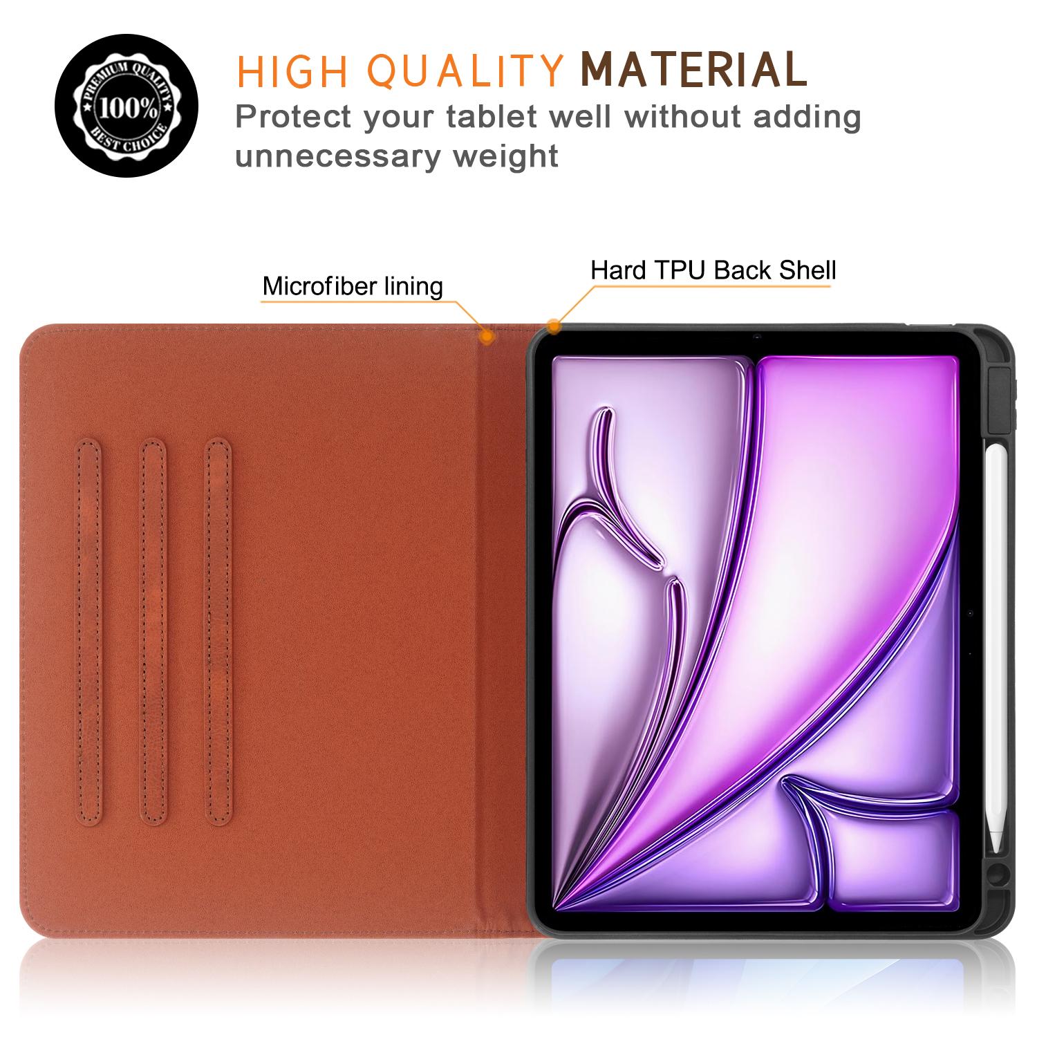 

Leather Case For iPad Air 11 (2025)/(2024)/Pro 11-inch (2018)/(2020)/(2021)/(2022)/Air (2020)/(2022) Tablet Cover Brown