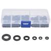250Pcs Nylon Washers Black Flat Washer Assortment Kit Sealing Spacer Gasket for Household M2‑M6 Ring Washers Set