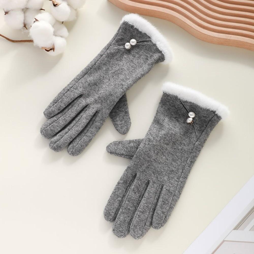 

Fashion Cold Proof Warm Gloves Windproof with Warm Lining Cycling Gloves Touch Screen Mittens Women сірий