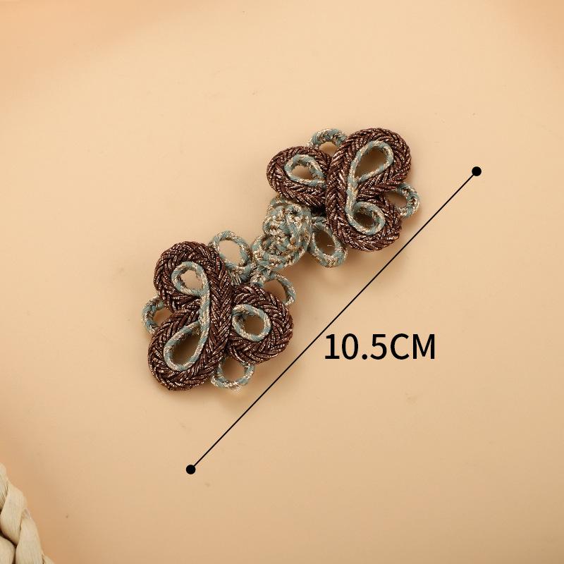 Chinese Style Handmade Woven Gold & Silver Thread Frog Buttons for Qipao Hanfu Tang Suit