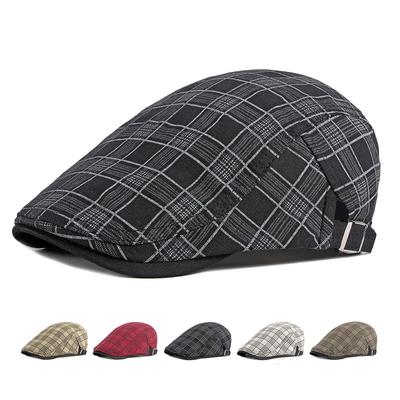 Berretto scozzese da uomo Primavera Estate Berretto britannico in cotone da donna Parasole Berretto piatto traspirante Berretto da strillone Gatsby Cappelli per pittori