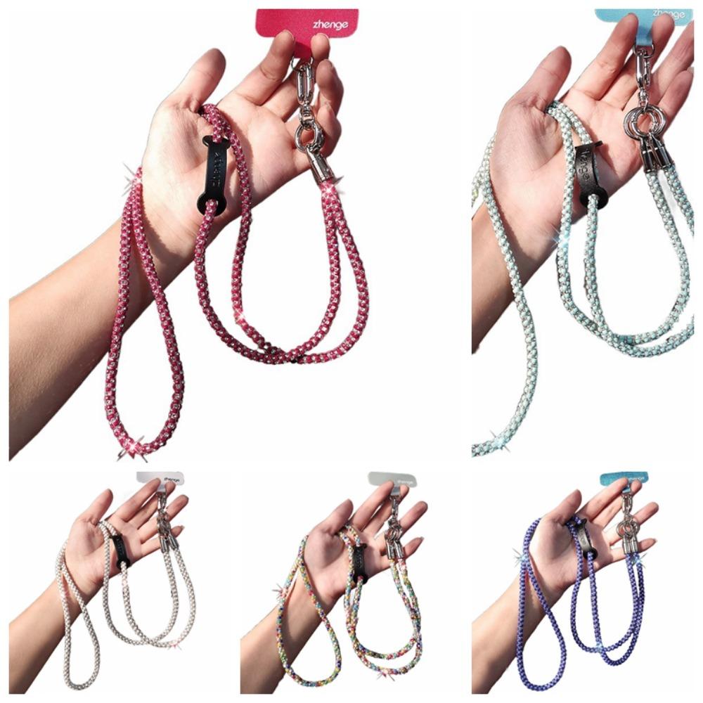 Long Style Glitter Rhinestone Phone Lanyard Hanging Cord Mobile Phone Chain Phone Case Accessories