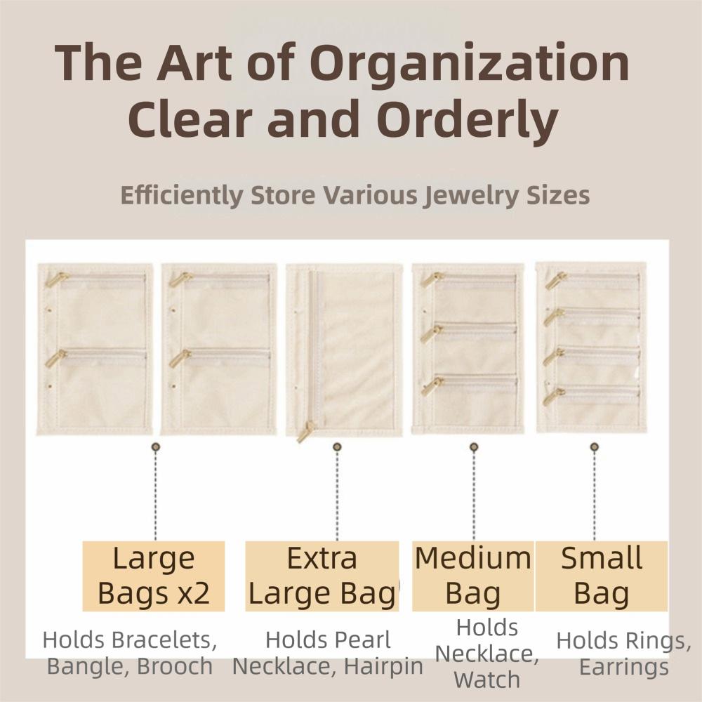 Fashion Jewelry Storage Bag Rose Pattern Jewelry Display Case Travel Jewelry Organizer  Travel