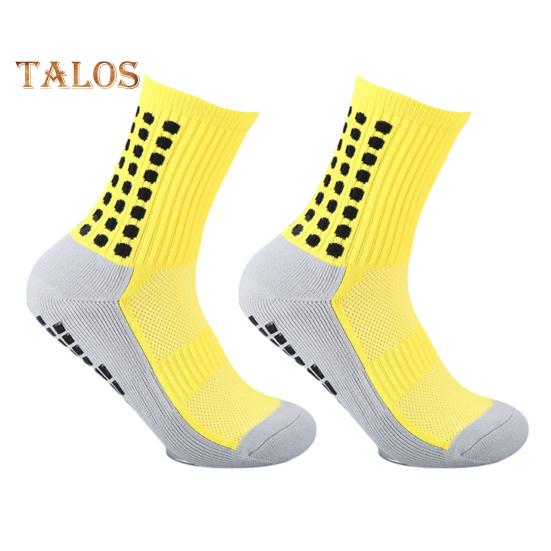 

1 пара спортивных носков с противоскользящей силиконовой подошвой и средней частью, впитывающих пот, тонкая вязка, высокая эластичность, повседневные носки для футбола, баскетбола и голени 1Pair жёлтый