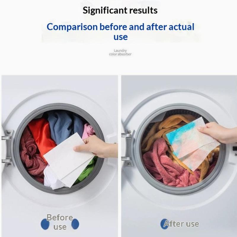 30/50/100Pcs Laundry Color Absorbing Paper Anti Dyeing Color Catcher Sheets For Washing Machine