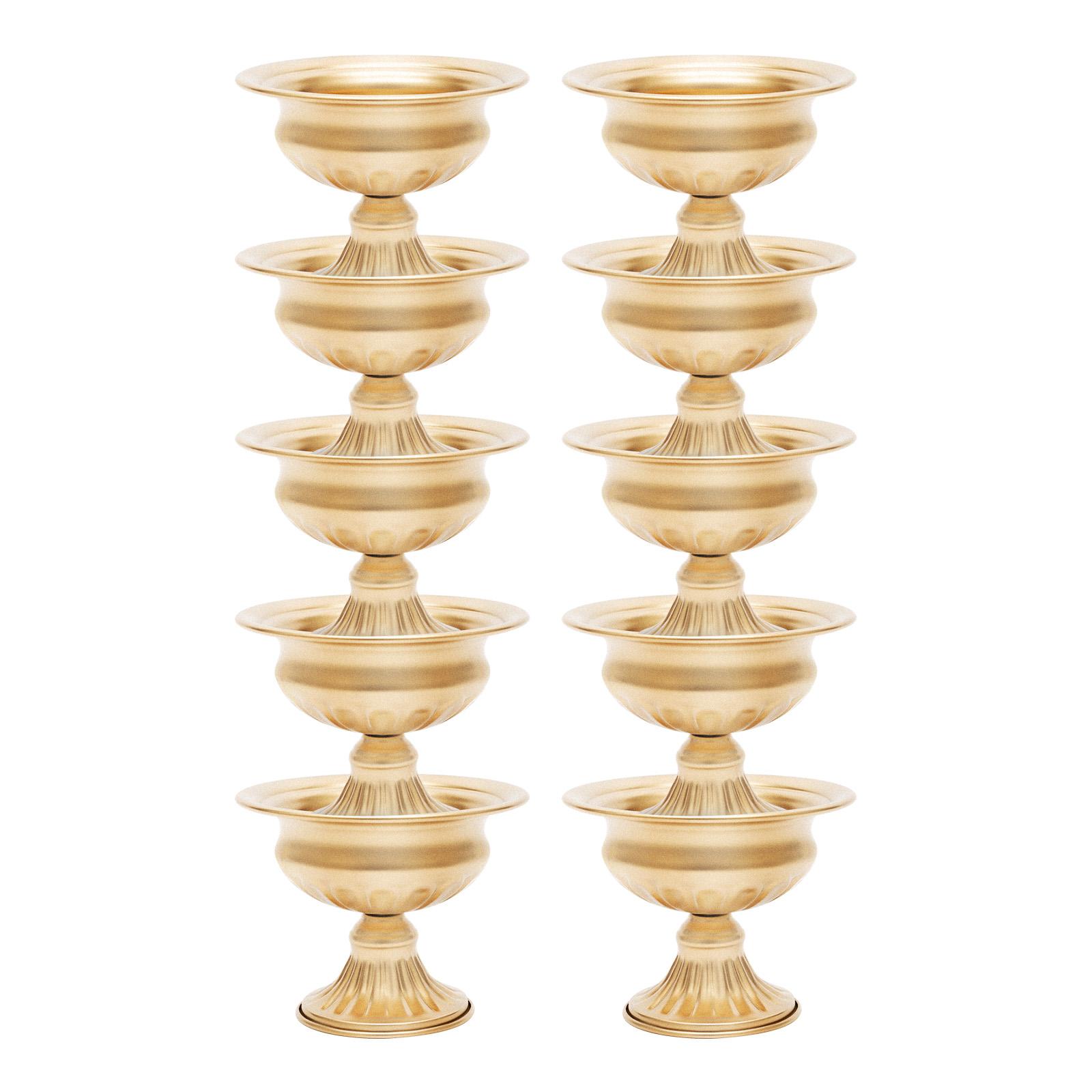 

10PCS Gold Flower Vases, Iron Trumpet Vintage Plant Pots for Home Wedding Decor, Centerpiece Table Decorations золотой
