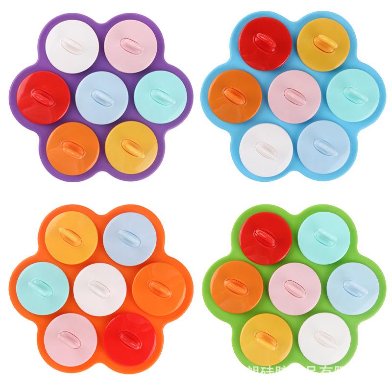 Stampo per ghiaccioli in silicone a sette fori per gelati fatti in casa - Vaschetta per il ghiaccio per uso alimentare