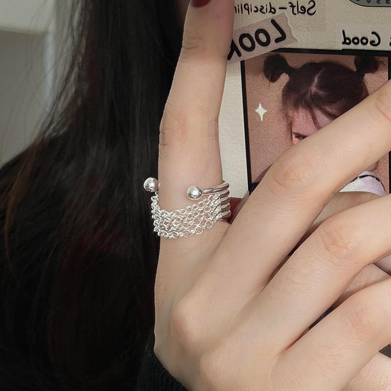 PANJBJ 925 Sterling Silver Texture Ring For Women Hollow Out Minimalism Vintage Jewelry Gift Dropshipping
