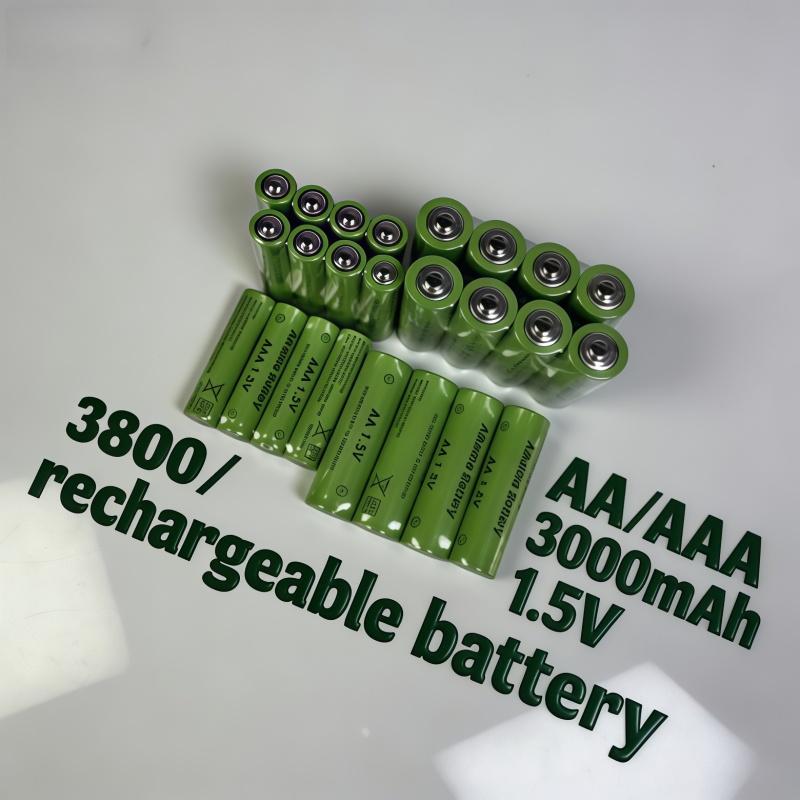 1.5V AA 3800mAh AAA 3000mAh Rechargeable Alkaline Batteries, Stable Performance for Cameras MP3 Players and Radios