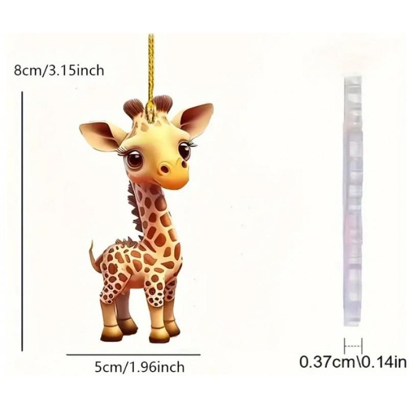 Cute Creative 2d Acrylic Mini Golden Dragon Car Rearview Mirror Decor Pendant