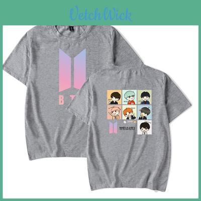 Bts Grafikdruck Modal T-Shirt Oversized Streetwear Shirt Für Kpop Fans Sommer Lässig