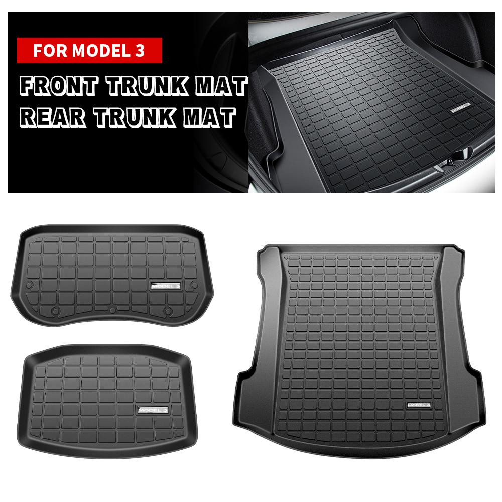 

Новый коврик для задней части багажника автомобиля из ТПЭ для Tesla Model 3, водонепроницаемые защитные накладки, подкладка багажника, напольный коврик, аксессуары