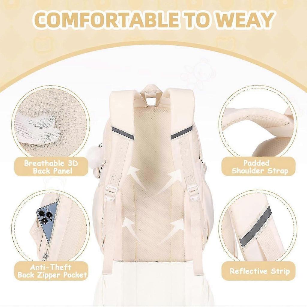 Girls Backpack, Kids Backpack for Girls with Anti-theft Back Pocket, Lightweight School Bookpack, Watrer Resistant, Bookbag for Elementary Primary Sch