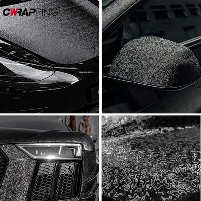 Adhesivo PET de Fibra de Carbono Premium Negro Fantasma Pegatinas para Coche Vinilo Wrap Rollo Adhesivo Calcomanía Lámina para Envoltura de Coche Accesorios para Coche