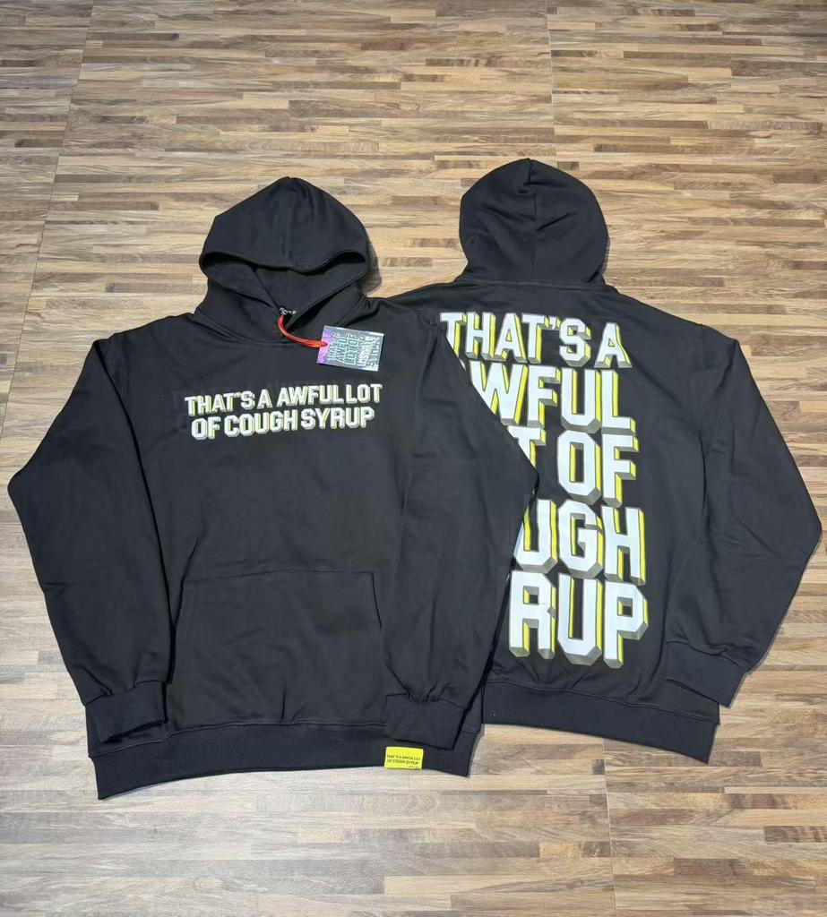 Módní americký styl Dlouhý rukáv Volná mikina pro muže a ženy - Vysoká gramáž Design s kašlovým sirupem