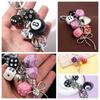 Hiphop Dice Billiards Keychain Y2K Black Dice No. 8 Starburst Pendant Bag Charms Hangings Punk Cool Ornament Accessories