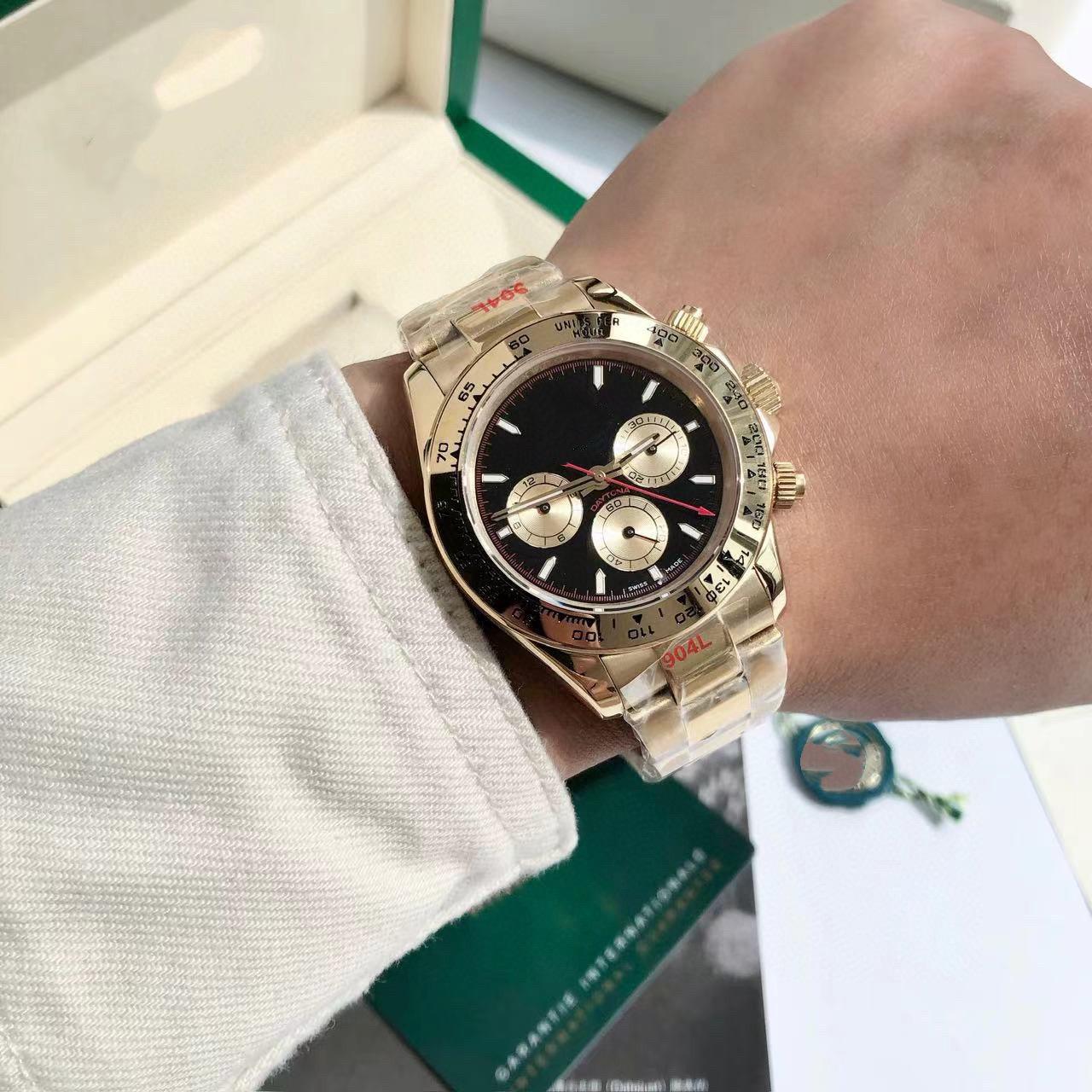 

Laojiadi Daytona Lao Зелене Золото Di Космічний Хронограф Механізм 4130 Чоловічий Механічний Годинник
