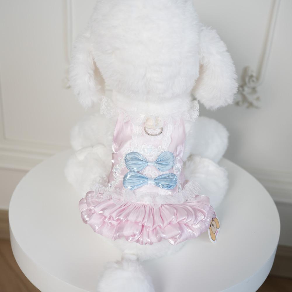 Korean Sweet Dog Princess Dress Lace Strap Dog Puff Skirt Pet Lace Dress  Outdoors Activities