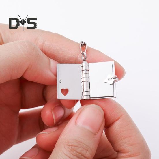 Book Pendant Necklace Women's Sweater Chain Necklace Opening And Closing Book Dangle Jewelry Accessory for Dating Daily Wear Banquet