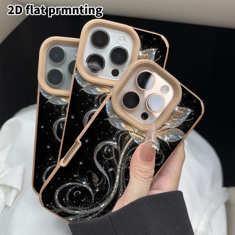 Phone Case: 2D flat lambskin suitable for iPhone 18, 17, 16, 15, 14, 13 Pro protective cases,  flowing lotus, Christmas and Halloween gifts