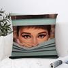 Funda de Almohada Clásica A-Audrey Hepburn Decoración Sofá Hogar Impresión Doble Cara Felpa Cuadrada Fundas para Cojines Decoración