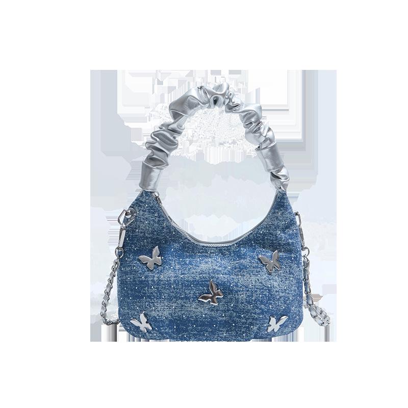 2025 Summer Denim Bow Handbag - Stylish Crossbody & Shoulder Bag