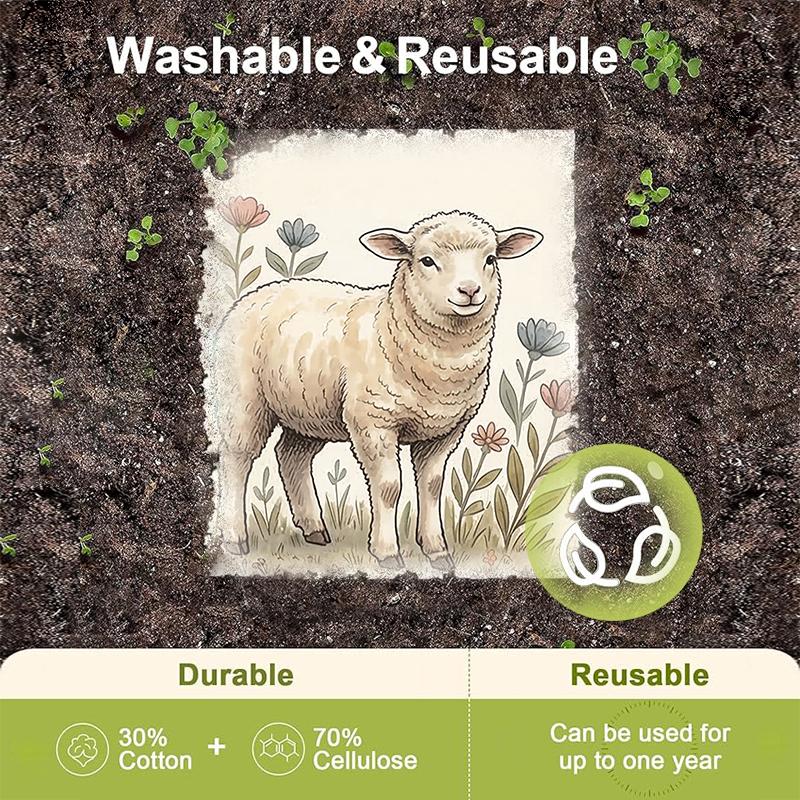 6PCS Kitchen Dishcloths Reusable Cleaning Dish Towels Absorbent Lint Free Cloth Washable Duster Rags Tea Towels Sheep Pattern Dishcloth