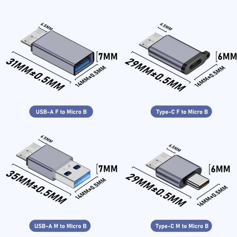 USB 3.0 Type C Female to MicroB Male Converter USB C to MicroB Charge Data Sync Adapter USB C to MicroB Adapter
