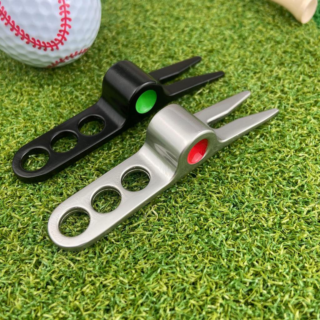 Golf Divot Repair Tool Zinc Alloy Pitchfork Turf Tool Putting Green Fork Groove Cleaner Golf Accessories Enduring